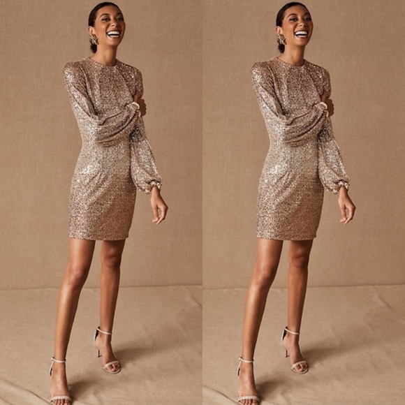 bhldn rose gold dress